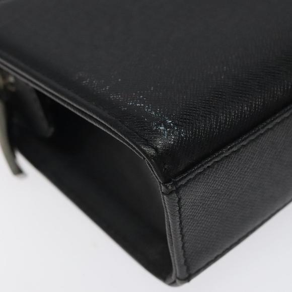 BURBERRY Clutch Bag Leather Black Silver Auth nb403 - Picture 14 of 16